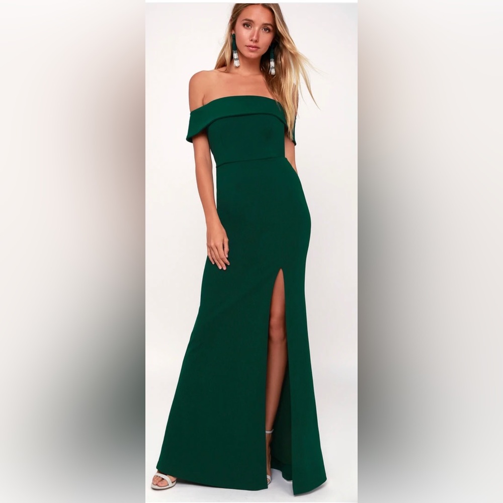 Lulus Forest green maxi dress